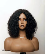 14" Glueless 100% Virgin Human Hair Afro Curly Bob Wig (for US Market Only)