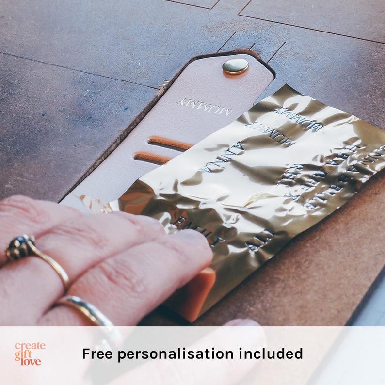 Personalized Leather Multi Four Photo Keychain
