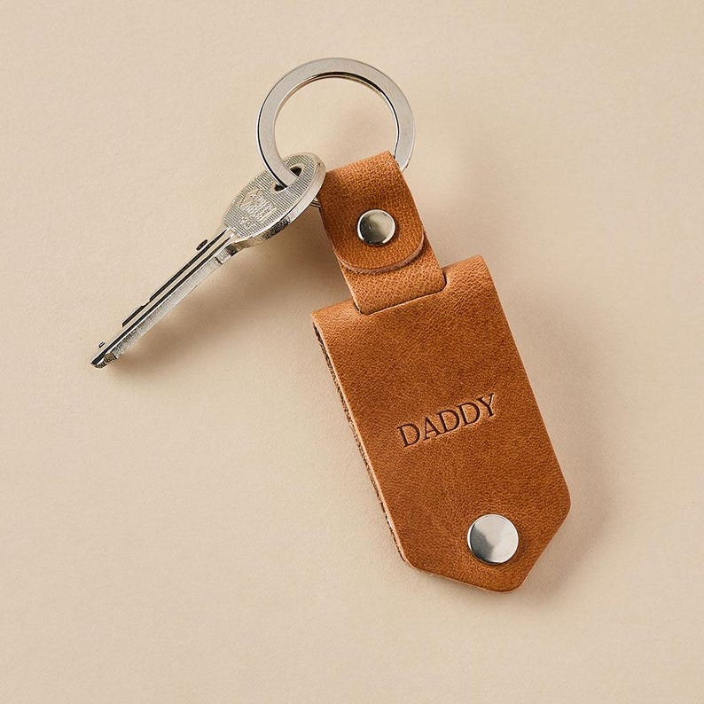 Personalized Leather Multi Four Photo Keychain