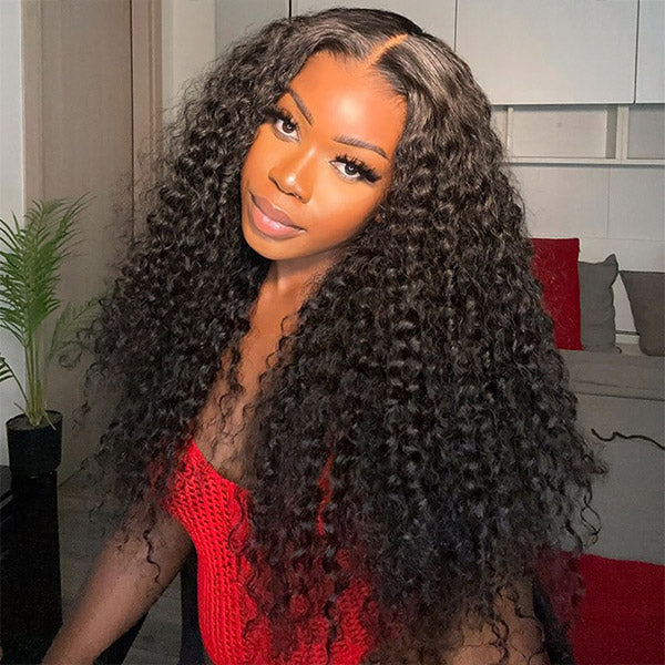M-Cap Kinky Curly Wear Go Wigs Bleached Knots Pre Cut 9x6 HD Lace Glueless Human Hair Wigs For Women