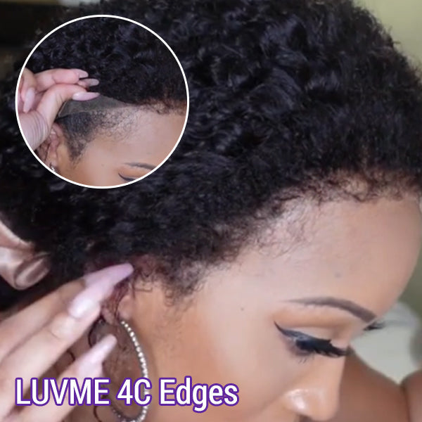 Limited Restock  | 4C Edges | Realistic Kinky Edges Afro Curly Glueless Long Wig