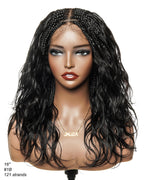 Michelle - Bora Bora Human Hair Body Wave Pre Bleached HD Full Lace Boho Box Braided Wig
