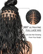 Michelle - Bora Bora Human Hair Body Wave Pre Bleached HD Full Lace Boho Box Braided Wig