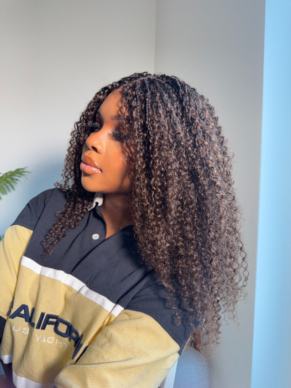 Lulu - Bora Bora Pre Bleached HD Full Lace Human Hair Curly Wave Boho Box Braided Wig