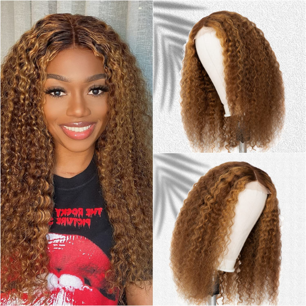 Limited Restock | Mix Brown Deep Wave 4x4 Closure Lace Glueless Mid Part Long Wig 100% Human Hair- US Only