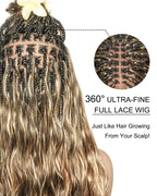 Michelle - Bora Bora Human Hair Body Wave Pre Bleached HD Full Lace Boho Box Braided Wig