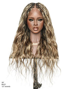 Michelle - Bora Bora Human Hair Body Wave Pre Bleached HD Full Lace Boho Box Braided Wig