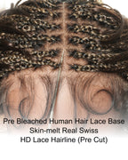 Michelle - Bora Bora Human Hair Body Wave Pre Bleached HD Full Lace Boho Box Braided Wig