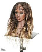 Michelle - Bora Bora Human Hair Body Wave Pre Bleached HD Full Lace Boho Box Braided Wig