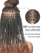 Tina - Senegalese Mini Twist Braided Wig 14" Full Hand-tied HD Lace With Curly Ends - Human Baby Hair