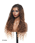 Kiki - 24" HD Full Lace Lightweight Human Hair Curls Boho Box Braided Wig