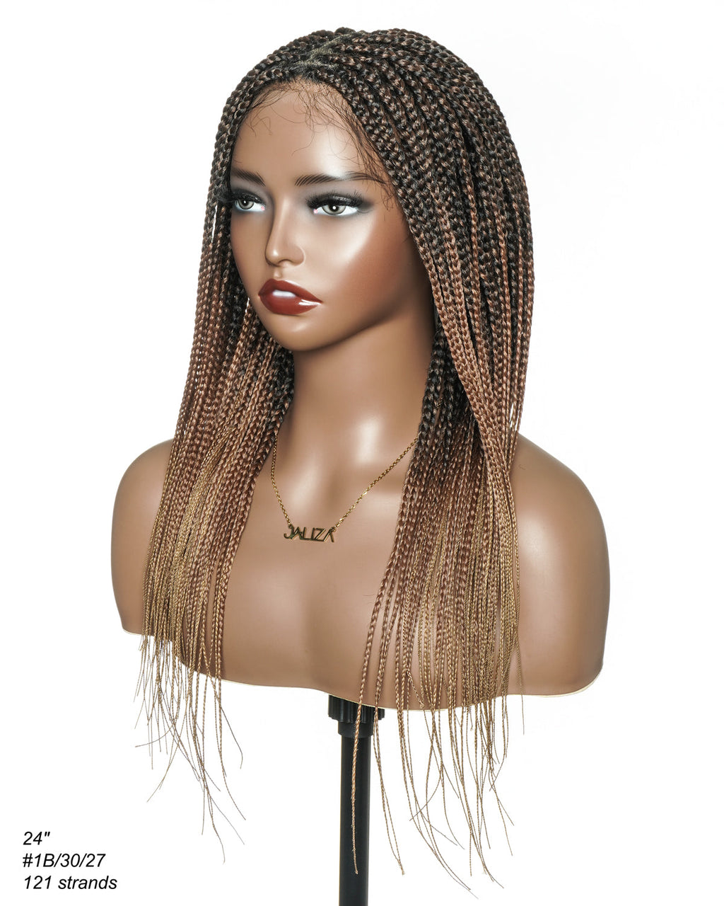24"  Pre Bleached Human Hair Lace Lightweight Knotless HD Lace Box Braided Wig