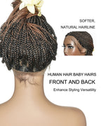 24"  Pre Bleached Human Hair Lace Lightweight Knotless HD Lace Box Braided Wig