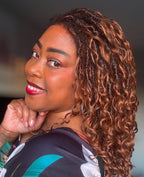 Lola - 16" Pre Bleached HD Full Lace Boho Locs Wig With Human Hair Boho Curls