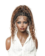 Pre Bleached Human Hair Lace Base 24" HD Full Lace Human Hair Curls Boho Box Braided Wig