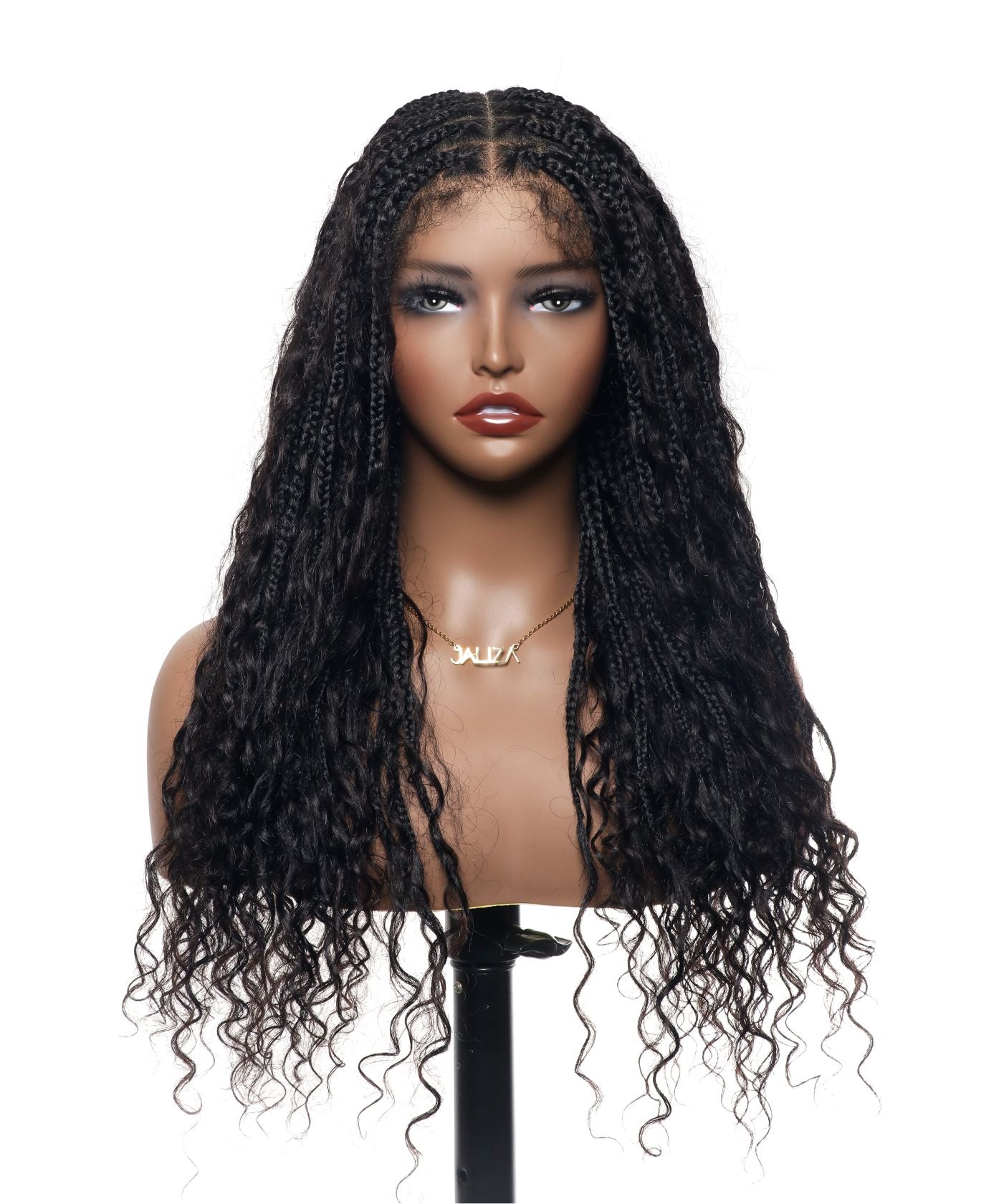 Pre Bleached Human Hair Lace Base 24" HD Full Lace Human Hair Curls Boho Box Braided Wig