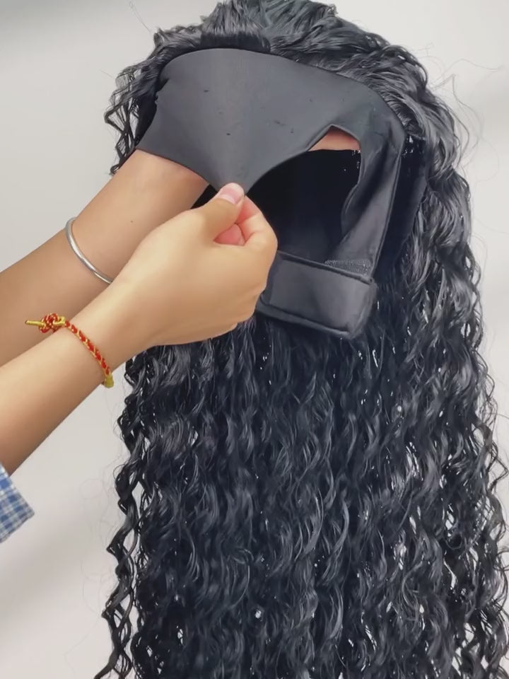 26 "Curly Hair Band Female Wig Wavy Black Wig With Headband Synthetic Woven Chemical Fiber Long Curly Hair Wig For Everyday Use And Halloween, Cosplay, Christmas, Fashion Girls.