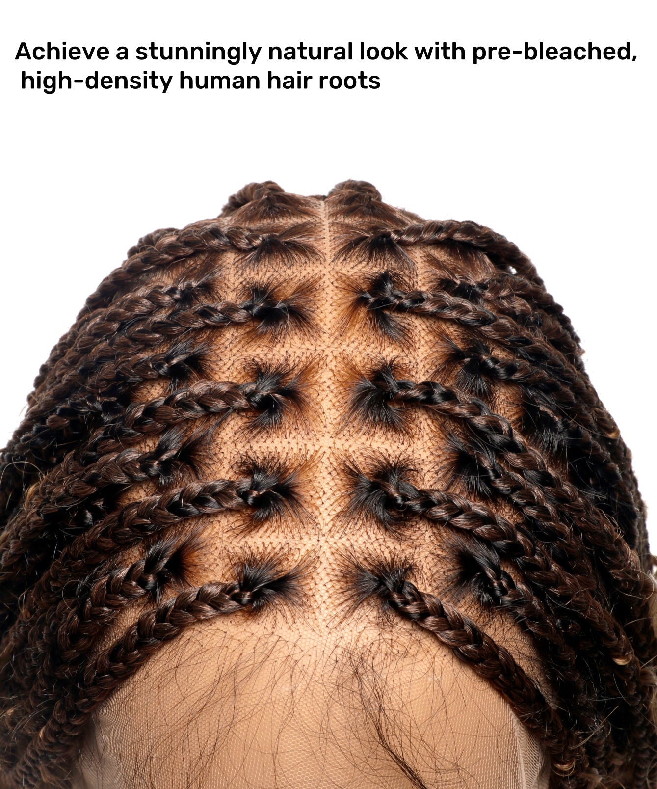 HD Full Lace Human Hair Boho Curls 36" Knotless Boho Box Braided Wig