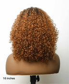 14" Glueless 100% Virgin Human Hair Afro Curly Bob Wig (for US Market Only)