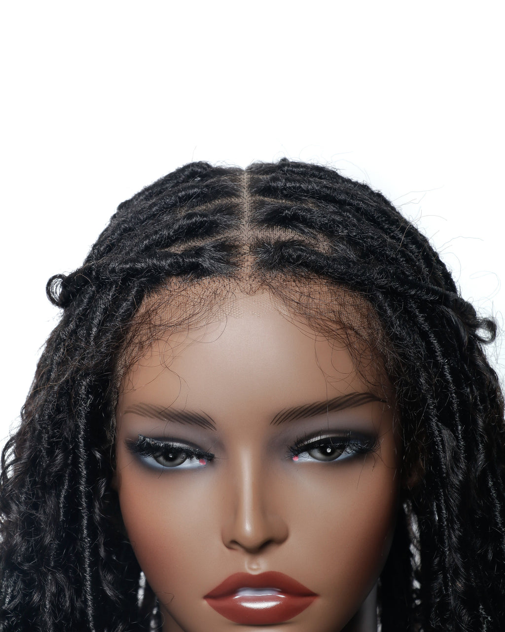Salon-Level Knotless Boho Style Silky Soft Locs 28" HD Full Lace Human Hair Boho Curls 100 Strands Wig