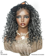 Lola - 16" Pre Bleached HD Full Lace Boho Locs Wig With Human Hair Boho Curls