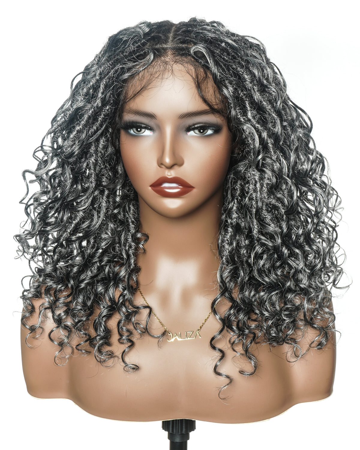 Lola - 16" Pre Bleached HD Full Lace Boho Locs Wig With Human Hair Boho Curls