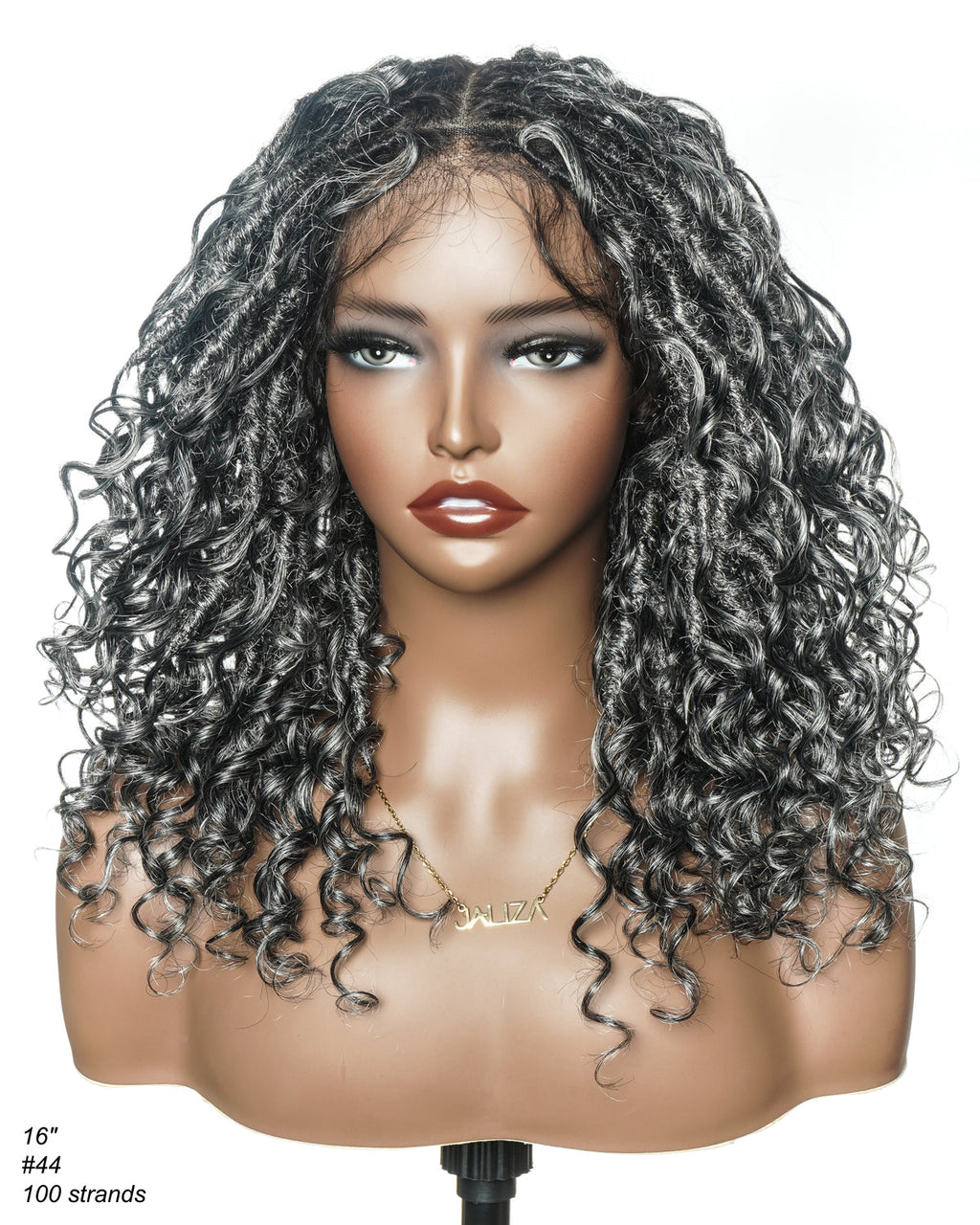Lola - 16" Pre Bleached HD Full Lace Boho Locs Wig With Human Hair Boho Curls