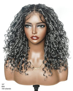 Lola - 16" Pre Bleached HD Full Lace Boho Locs Wig With Human Hair Boho Curls