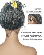 Lola - 16" Pre Bleached HD Full Lace Boho Locs Wig With Human Hair Boho Curls