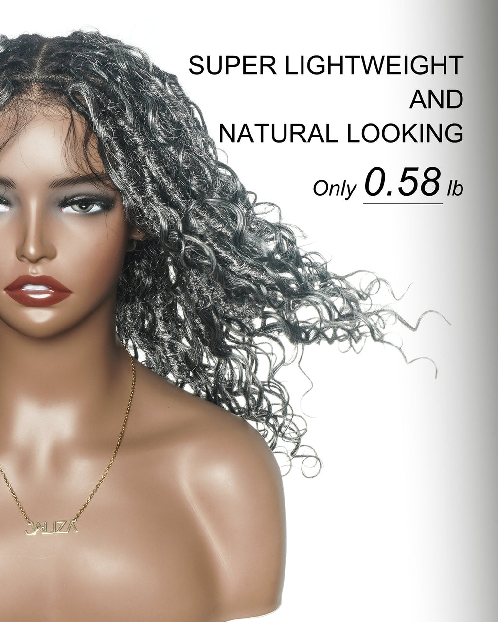 Lola - 16" Pre Bleached HD Full Lace Boho Locs Wig With Human Hair Boho Curls