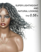 Lola - 16" Pre Bleached HD Full Lace Boho Locs Wig With Human Hair Boho Curls