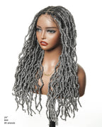 Salon-Level Knotless Locs HD Full Lace 24" 80 Strands Braided Wig