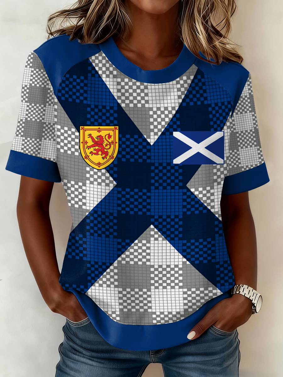 Women's Scotland Football Lover Printed T-shirt