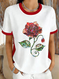 Women's England Rugby Roses Lover Printed T-shirt