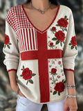 Women's England Rugby Roses Lover Printed T-shirt