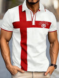 Men's England Football Lover Lions Printed Casual Tops