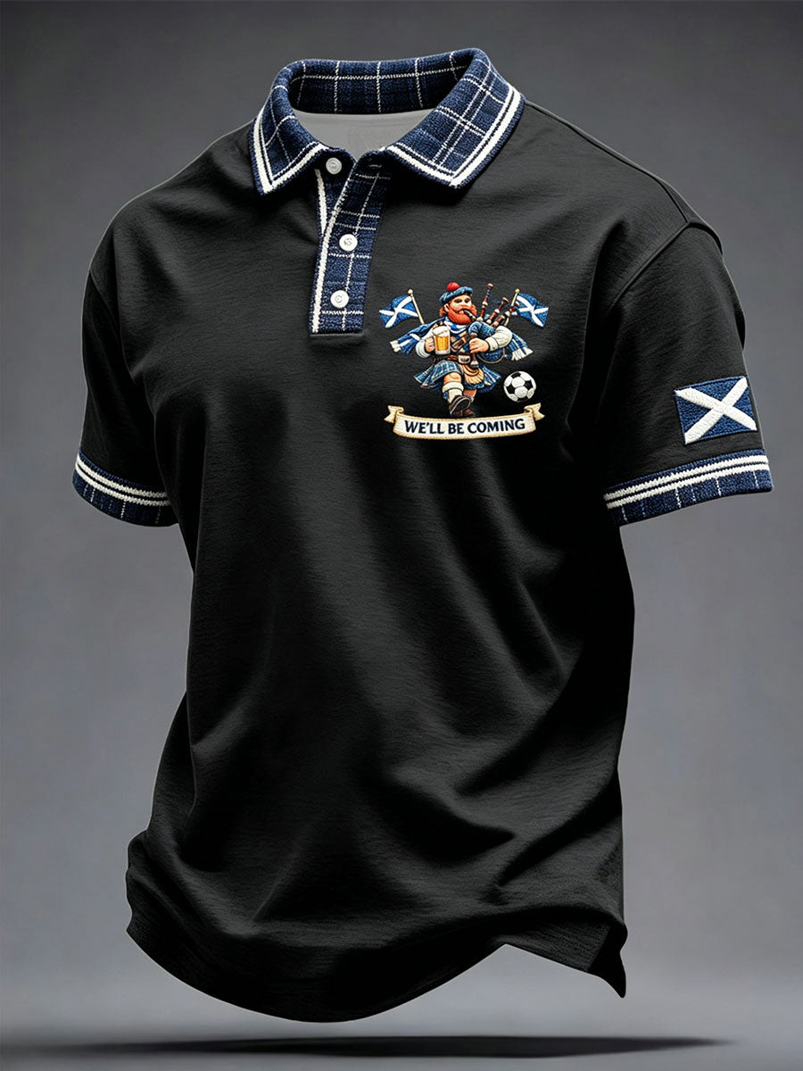 Men's Scotland Football Lover Printed Casual Tops