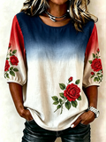 Women's Rose Print T-shirt