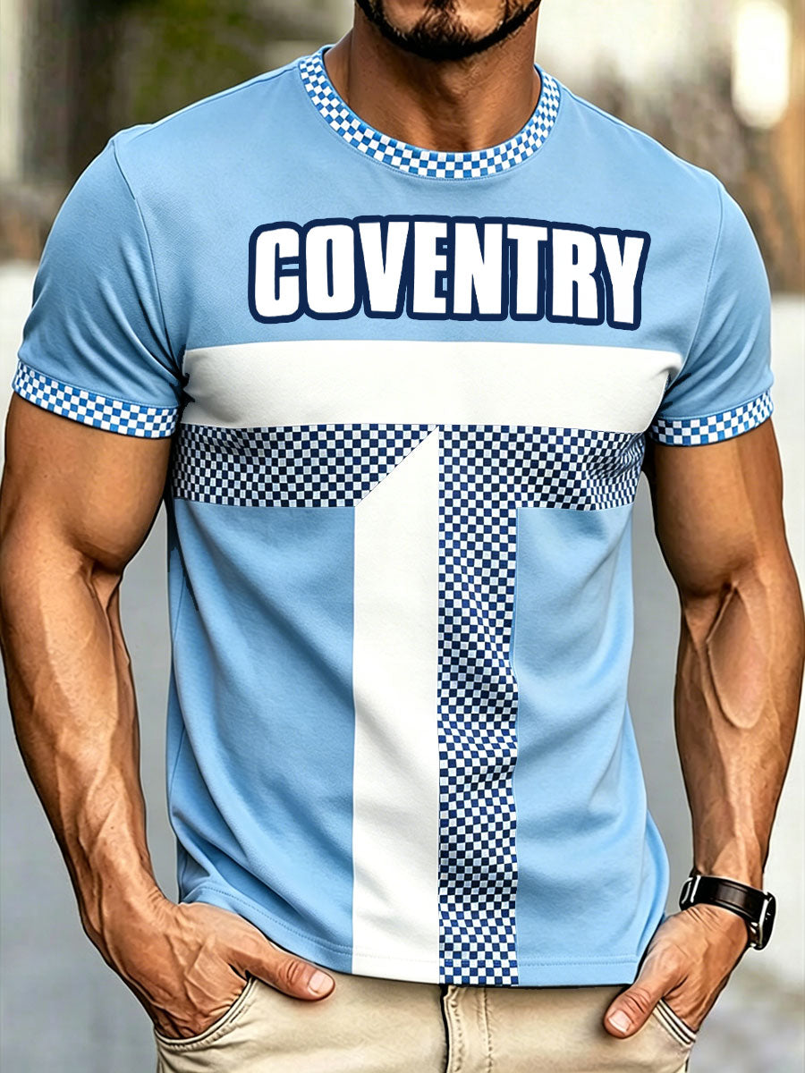 Men's Cov City Checkerboard Art Printed T-shirt