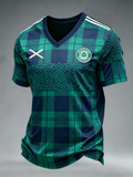 Men's UK Football Lover Scotland Printed V-neck T-shirt