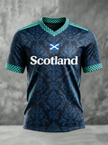 Men's UK Football Lover Scotland Printed V-neck T-shirt