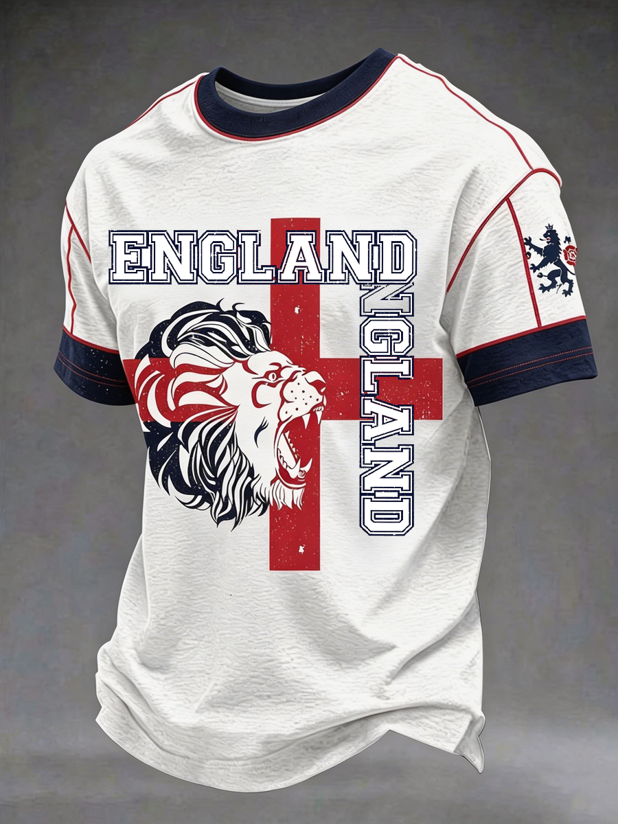 Men's UK Football Lover England Printed short sleeves t-shirt