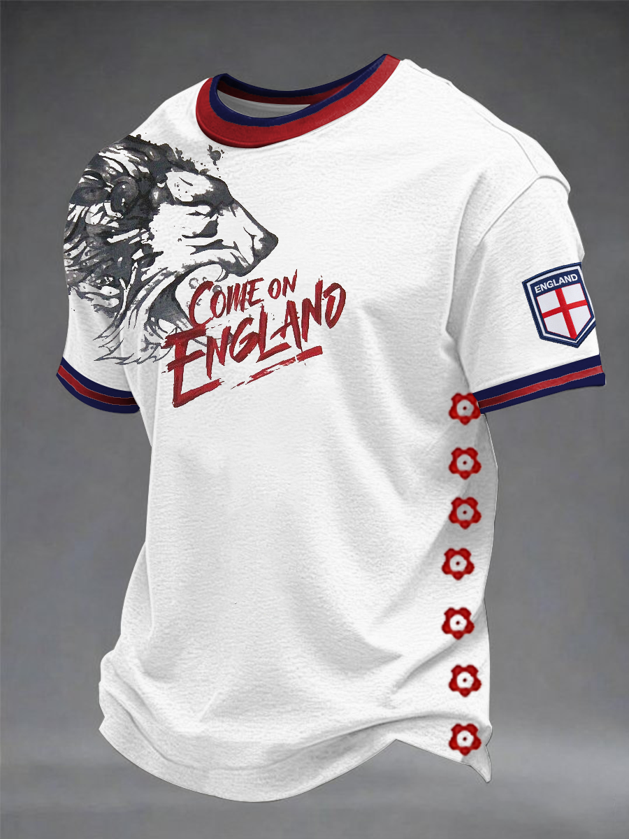 Men's UK Football Lover England Printed short sleeves t-shirt