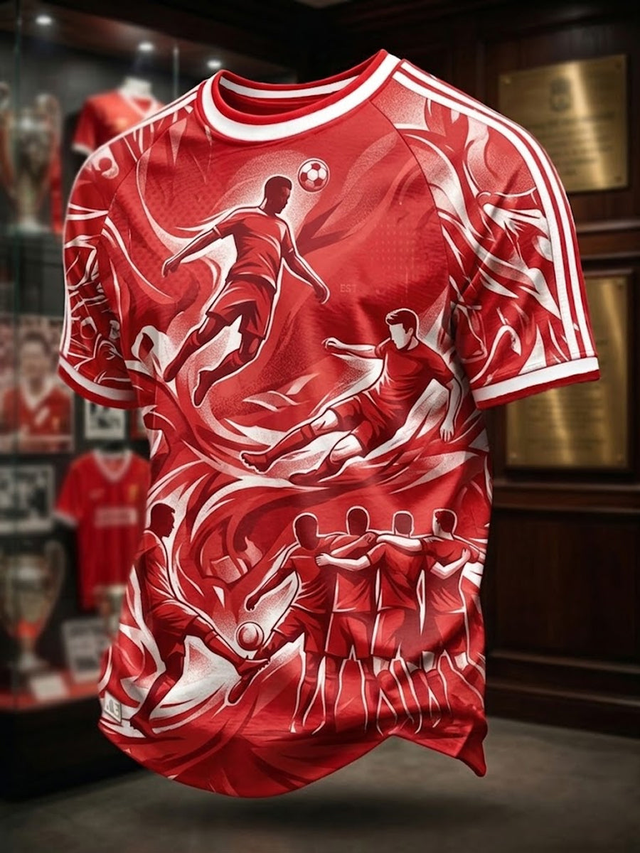 Men's Gift For Soccer Fans Print Casual Tee