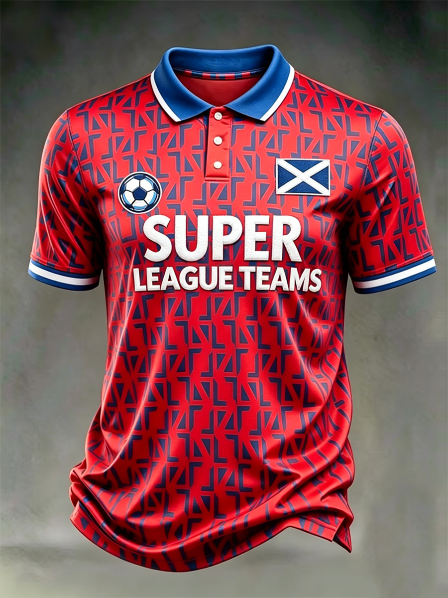 Men's Scottish Soccer Fan Print polo shirt