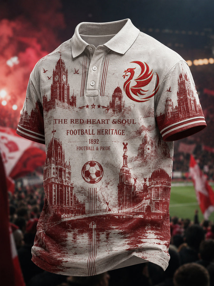 Men's Gift For Soccer Fans Print Casual Polo