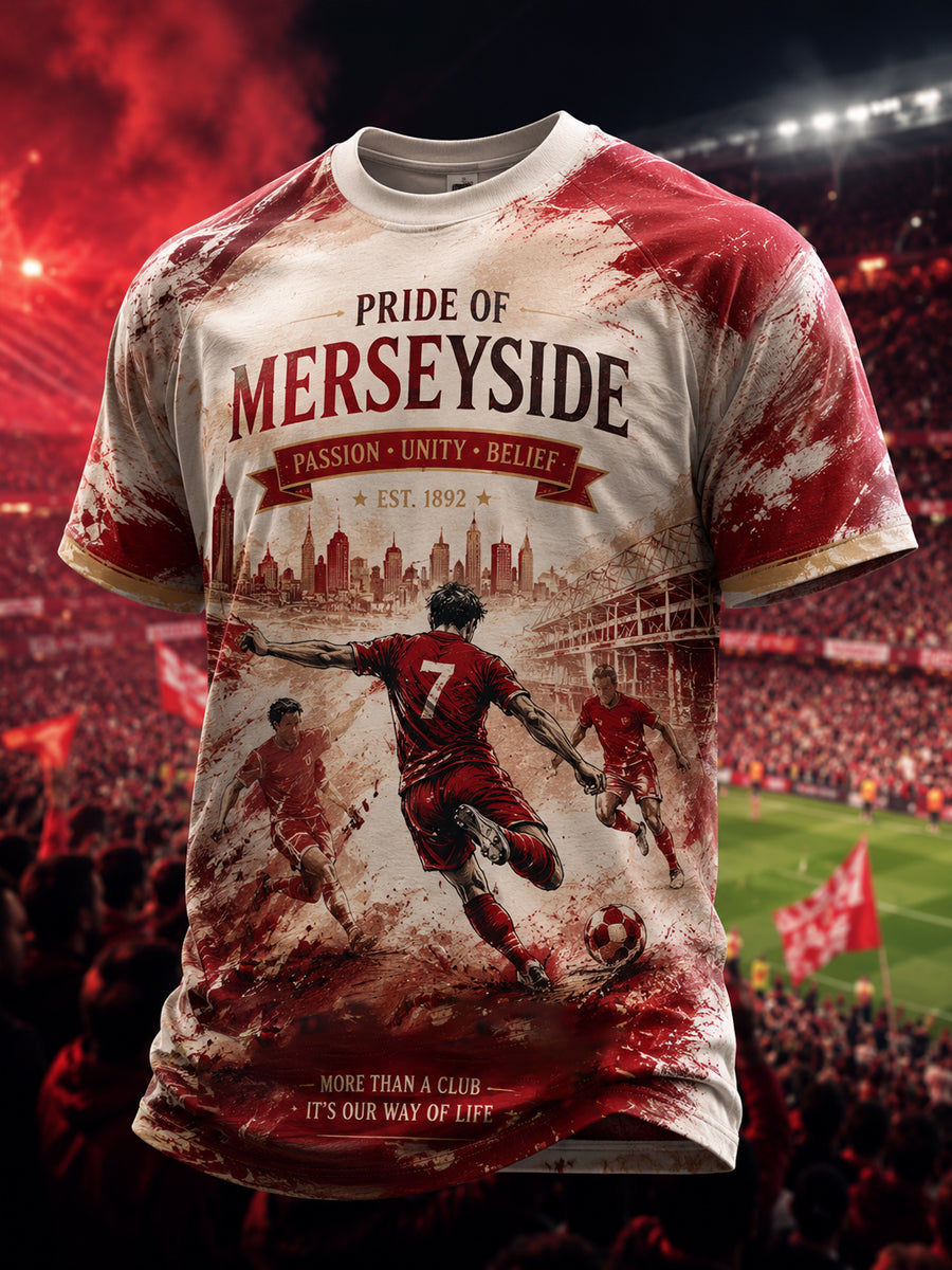Men's Gift For Soccer Fans Print Casual Tee