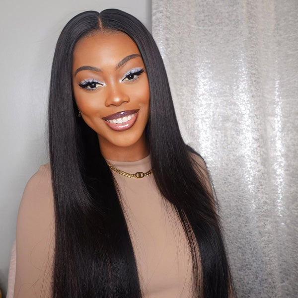 M-cap Straight Wear Go Wigs Pre Cut 9x6 HD Lace Bleached Knots Glueless Wigs Human Hair Tiny Knots Pre Plucked Hairline