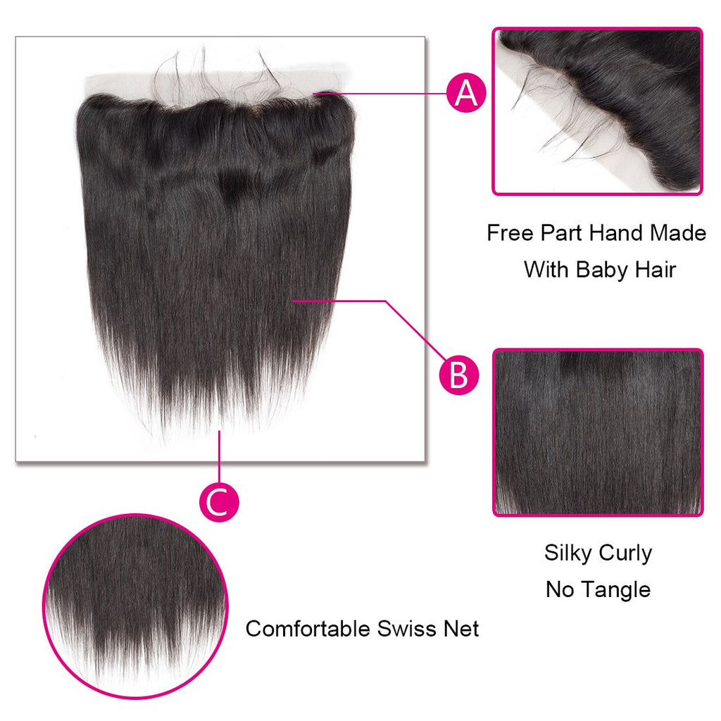 Straight 13x4 Lace Frontal Human Virgin Hair
