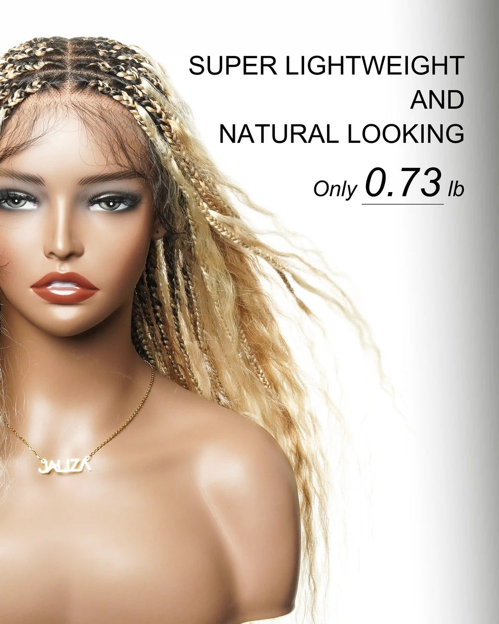 Human Hair Super Boho Color #27/613 Pre Bleached Human Hair Lace Knotless Boho Box Braided Wig Full-dense 100 Strands